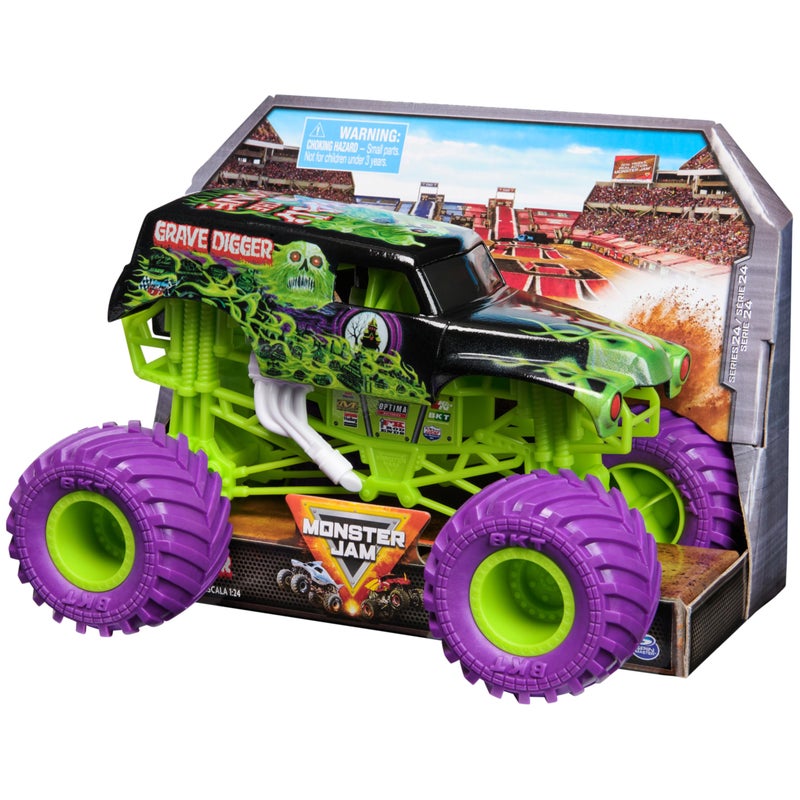 Monster Jam, Official Grave Digger Monster Truck, Collector Die-Cast Vehicle, 1:24 Scale, Kids Toys for Boys and Girls Ages 3 and up - Image 5