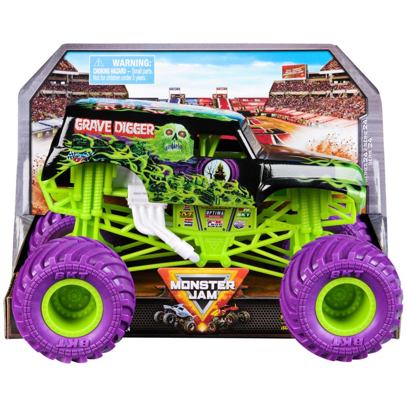 Monster Jam, Official Grave Digger Monster Truck, Collector Die-Cast Vehicle, 1:24 Scale, Kids Toys for Boys and Girls Ages 3 and up - Image 1