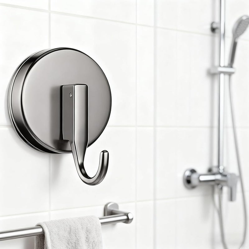 Suction Hooks,Waterproof Removable Holder,Self-Adhesive Shower Hooks Heavy Duty - for Bedroom Living Room Kitchen Window Glass Door Wall Wreath Loofah Bath Robe Coat Towel Key - Image 2