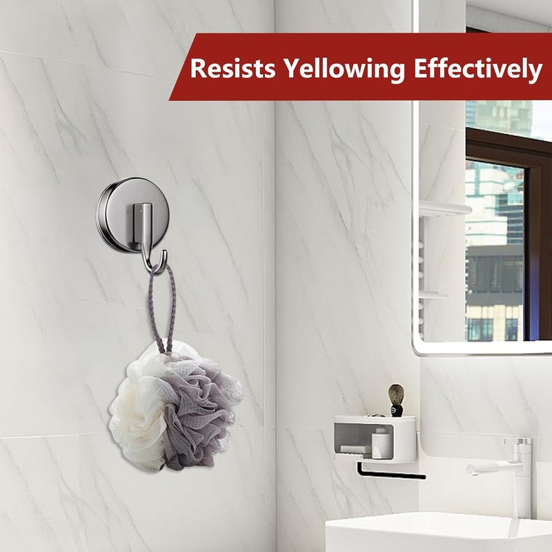 Suction Hooks,Waterproof Removable Holder,Self-Adhesive Shower Hooks Heavy Duty - for Bedroom Living Room Kitchen Window Glass Door Wall Wreath Loofah Bath Robe Coat Towel Key - Image 3