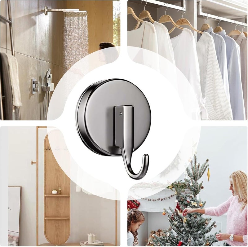 Suction Hooks,Waterproof Removable Holder,Self-Adhesive Shower Hooks Heavy Duty - for Bedroom Living Room Kitchen Window Glass Door Wall Wreath Loofah Bath Robe Coat Towel Key - Image 4