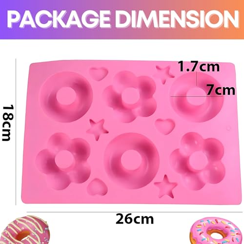PureBake Silicone Donut Mold Non-Stick, Heat-Resistant, BPA-Free, Dishwasher Safe – Set of 1 for Perfect Donuts, Cakes, Bagels & Biscuits – Easy Release, Flexible, and Durable - 1 PCS Random Colour - Image 2