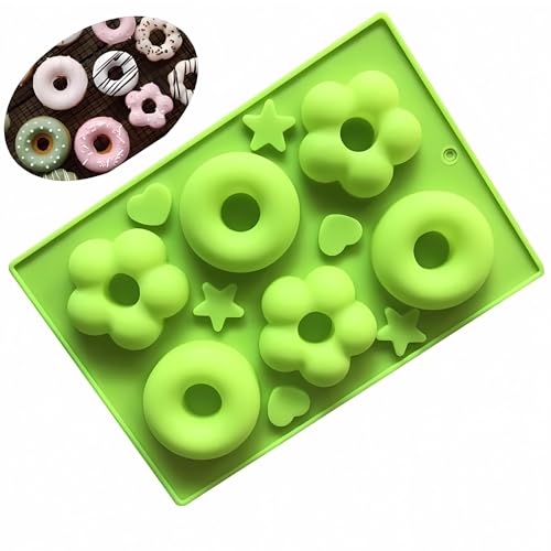 PureBake Silicone Donut Mold Non-Stick, Heat-Resistant, BPA-Free, Dishwasher Safe – Set of 1 for Perfect Donuts, Cakes, Bagels & Biscuits – Easy Release, Flexible, and Durable - 1 PCS Random Colour - Image 1