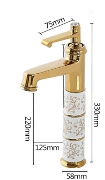 B Backline Basin Mixer Tap Hot & Cold | Tap for Wash Basin | Wash Basin Faucet | Pillar tap for Basin | Tap for Bathroom & Livingroom (Gold) - Image 2
