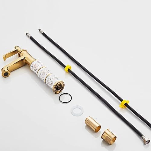 B Backline Basin Mixer Tap Hot & Cold | Tap for Wash Basin | Wash Basin Faucet | Pillar tap for Basin | Tap for Bathroom & Livingroom (Gold) - Image 3