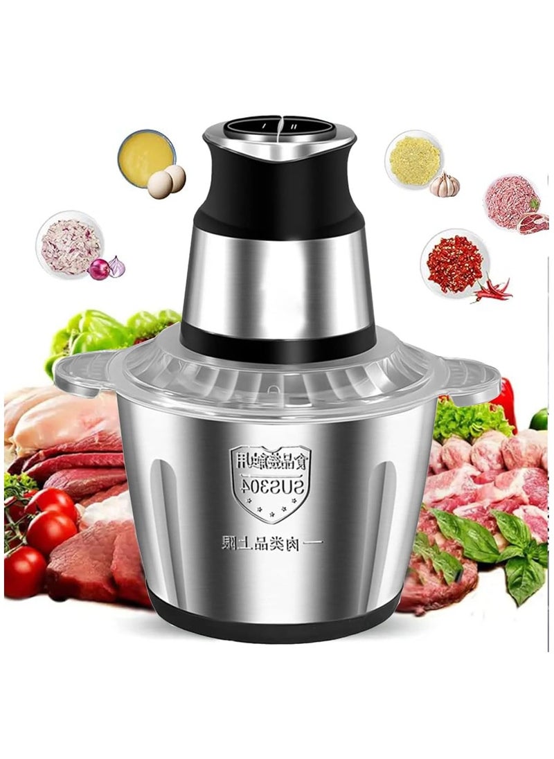 Arabest Electric Meat Grinder, 2L Stainless Steel Meat Chopper with 4 Blades, Food Processor for Meat, Vegetables, Fruits and Nuts  - Image 1