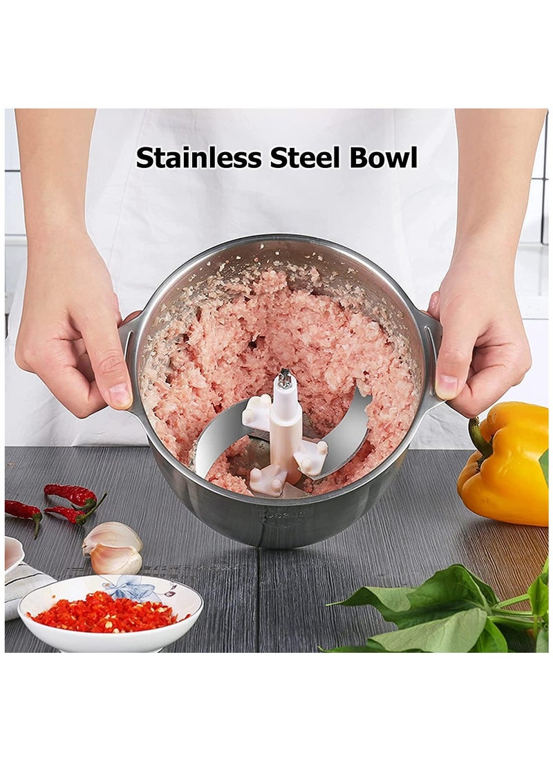 Arabest Electric Meat Grinder, 2L Stainless Steel Meat Chopper with 4 Blades, Food Processor for Meat, Vegetables, Fruits and Nuts  - Image 3