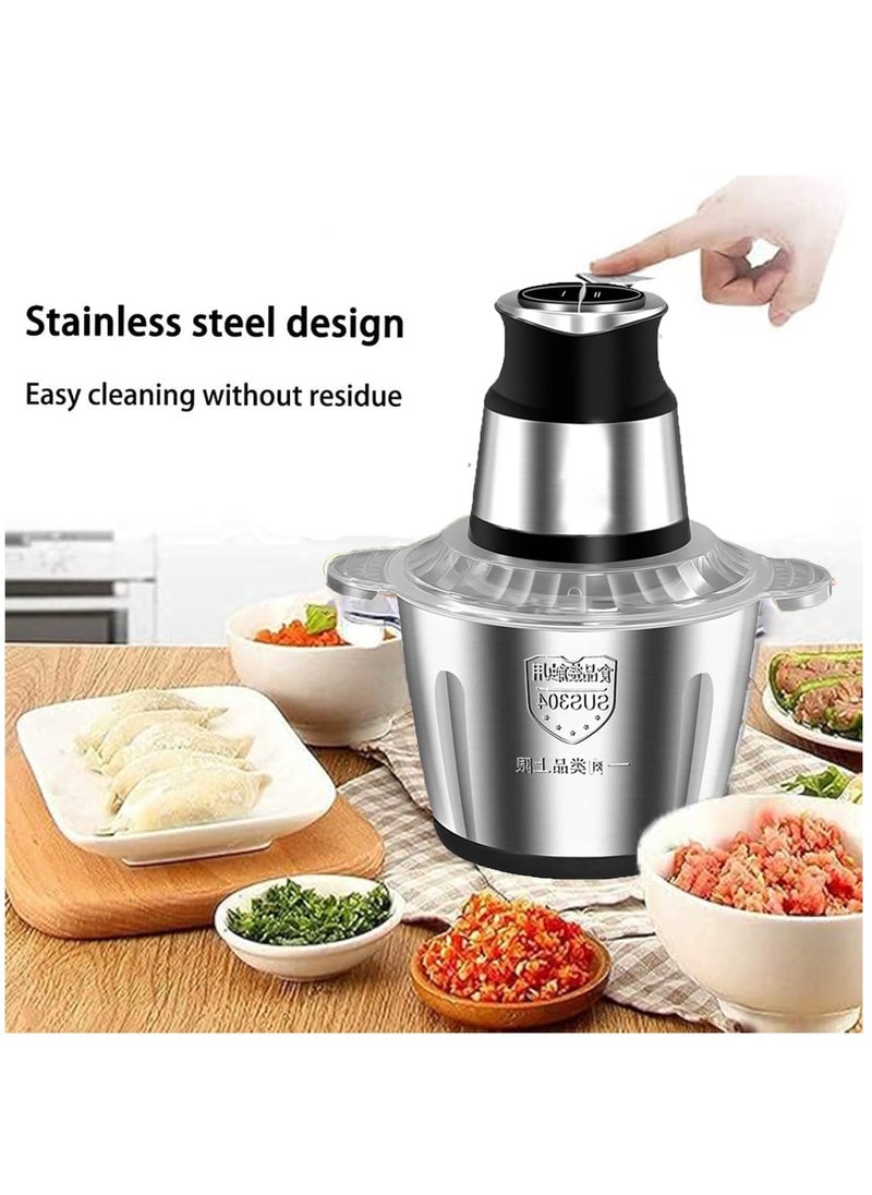 Arabest Electric Meat Grinder, 2L Stainless Steel Meat Chopper with 4 Blades, Food Processor for Meat, Vegetables, Fruits and Nuts  - Image 2