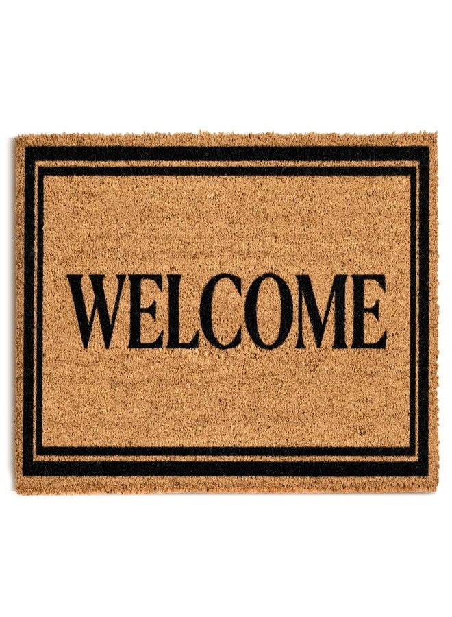 ULTSOFE Natural Coco Coir Welcome Mat with Heavy Duty Backing, 17" x 30" Anti-Slip Easy Clean Coconut Door Mat Outside Entrance, Indoor Outdoor Welcome Doormat for Front Door, Porch, Entry, Patio - Image 1