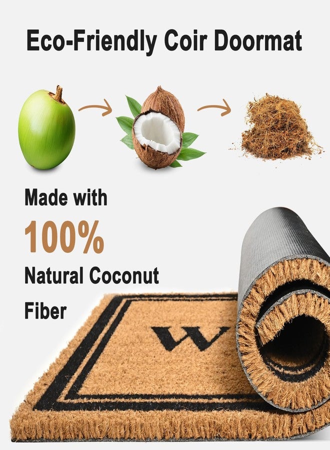 ULTSOFE Natural Coco Coir Welcome Mat with Heavy Duty Backing, 17" x 30" Anti-Slip Easy Clean Coconut Door Mat Outside Entrance, Indoor Outdoor Welcome Doormat for Front Door, Porch, Entry, Patio - Image 4