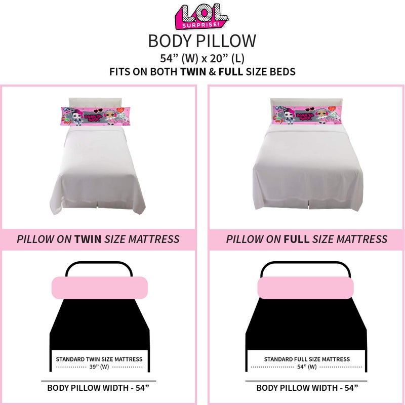 Franco Kids Bedding Super Soft Microfiber Zippered Body Pillow Cover, 54 in x 20 in, LOL Surprise - Image 5