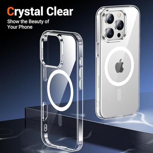 AIBEX Clear Mag-Saf Case for iPhone 16 Pro - 1,500 G Strong Magnetic Lock, Crystal-Clear Anti-Yellowing Back | Military-Grade Drop Protection | Camera Guard, Slim & Lightweight - Crystal - Image 5