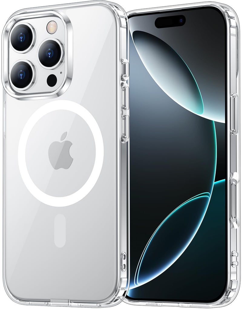 AIBEX Clear Mag-Saf Case for iPhone 16 Pro - 1,500 G Strong Magnetic Lock, Crystal-Clear Anti-Yellowing Back | Military-Grade Drop Protection | Camera Guard, Slim & Lightweight - Crystal - Image 1