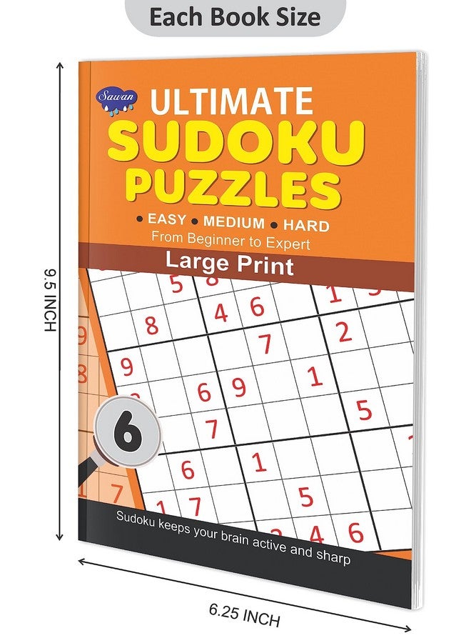 SAWAN Set of 4 Ultimate Sudoku Puzzles - 5,6,7,8 Large print for easy reading and solving - Image 2