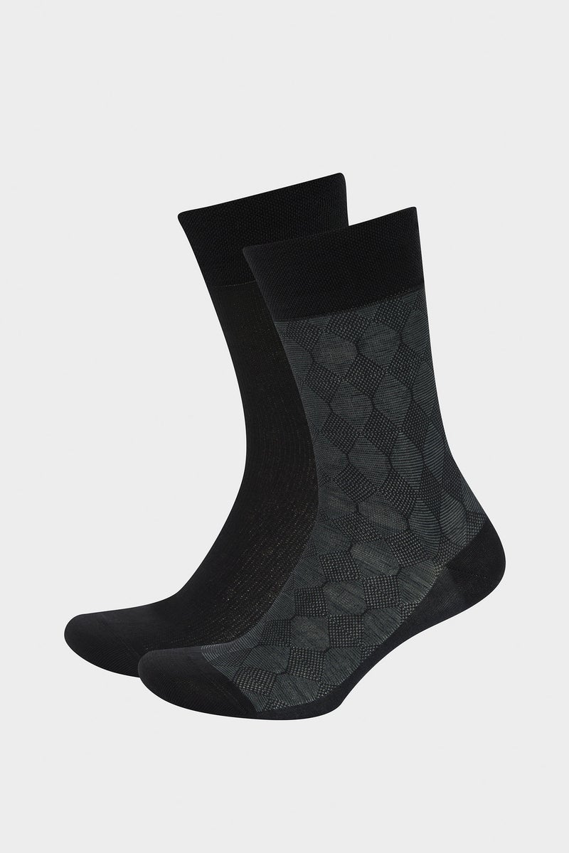 DeFacto Man Man Seamless 2 Piece Mercerized Cotton Long Socks - Image 1