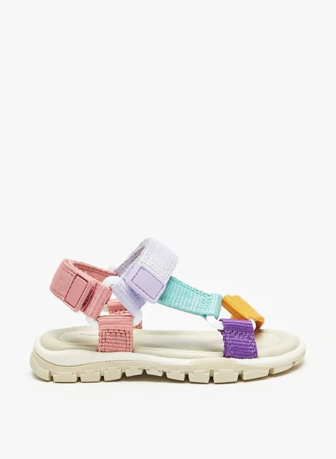 Barefeet Girls Colourblock Sandals with Hook and Loop Closure