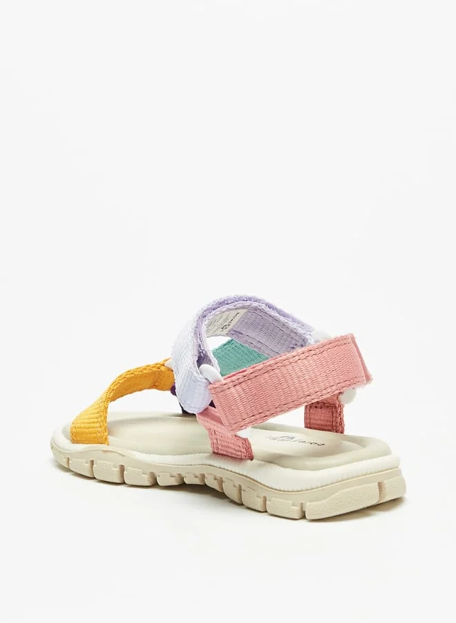 Barefeet Girls Colourblock Sandals with Hook and Loop Closure
