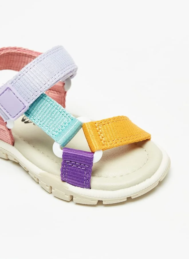 Barefeet Girls Colourblock Sandals with Hook and Loop Closure