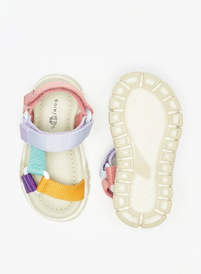 Barefeet Girls Colourblock Sandals with Hook and Loop Closure