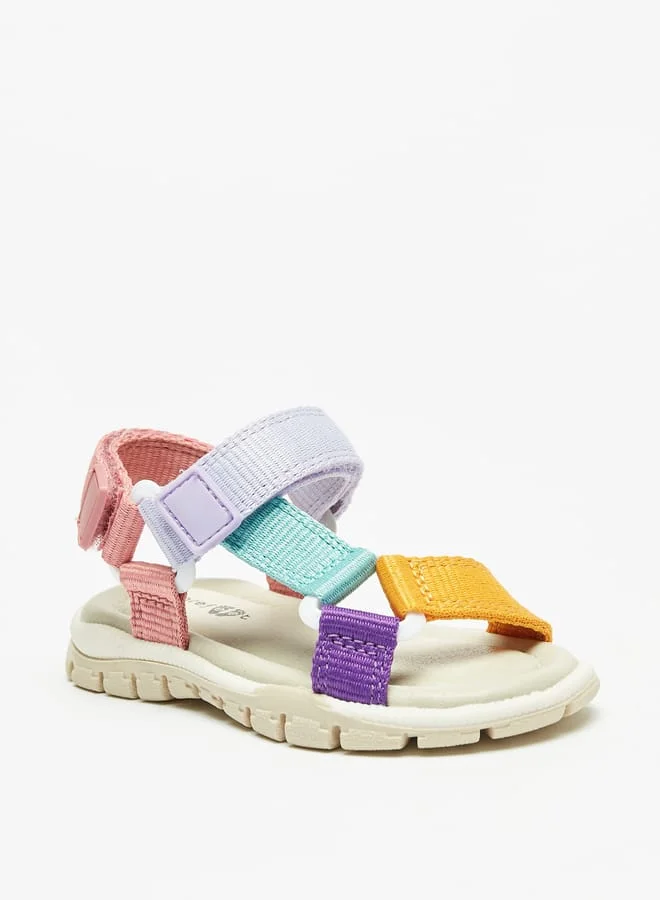 Barefeet Girls Colourblock Sandals with Hook and Loop Closure