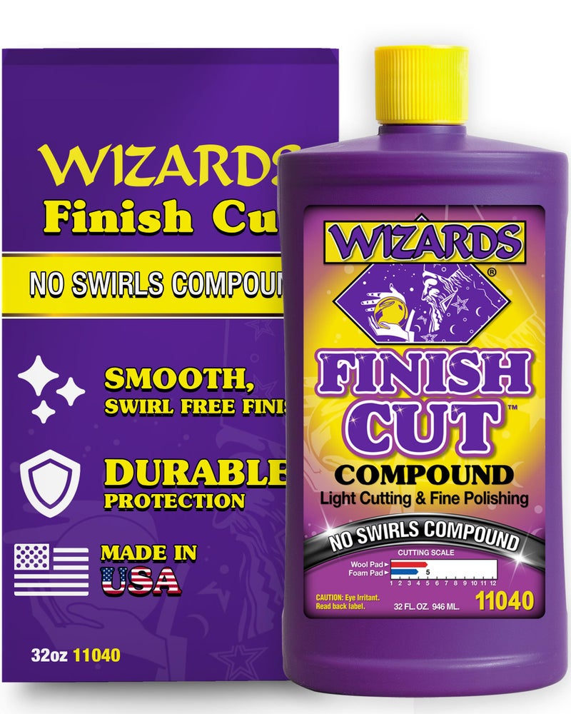 Wizards Finish Cut Compound - Levels Scratches and Brightens Dull Finishes - Easy Clean-Up for Automotive and Auto Paint Correction - Non-Greasy Water-Based Polish for a Smooth Show Finish - 32 oz - Image 4
