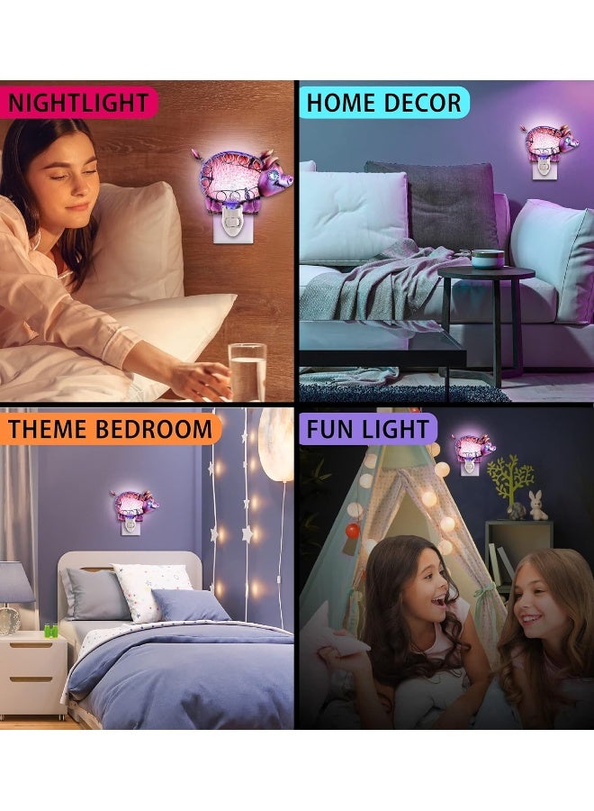 Puzzled Glass Art Night Light, Plug in Decorative Socket Lamp, Manual On & Off Portable Light for Stairway, Bedroom, - Image 3