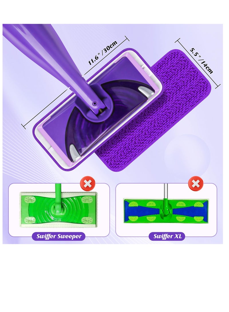 SYOSI Reusable Microfiber Mop Pads Compatible with Swiffer Wet Jet Mop, Wet and Dry Mopping Cloth Refills Microfiber Wet Pads Mop Pad Replacements Microfiber Pads for Swiffer Wetjet 12"" Mop Wood Floor - Image 2