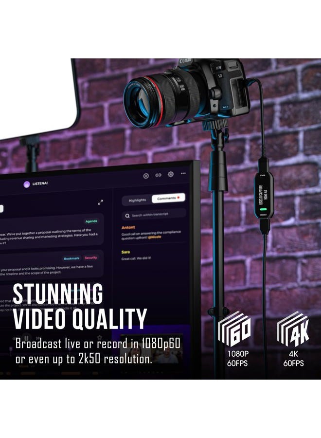 DigitPro Cam Link 4K External Camera Capture Card 2K50/1080p60 for Streaming and Recording via DSLR Camcorder Actioncam for Video Conferencing Live Streaming Gaming on OBS/Zoom - Image 5