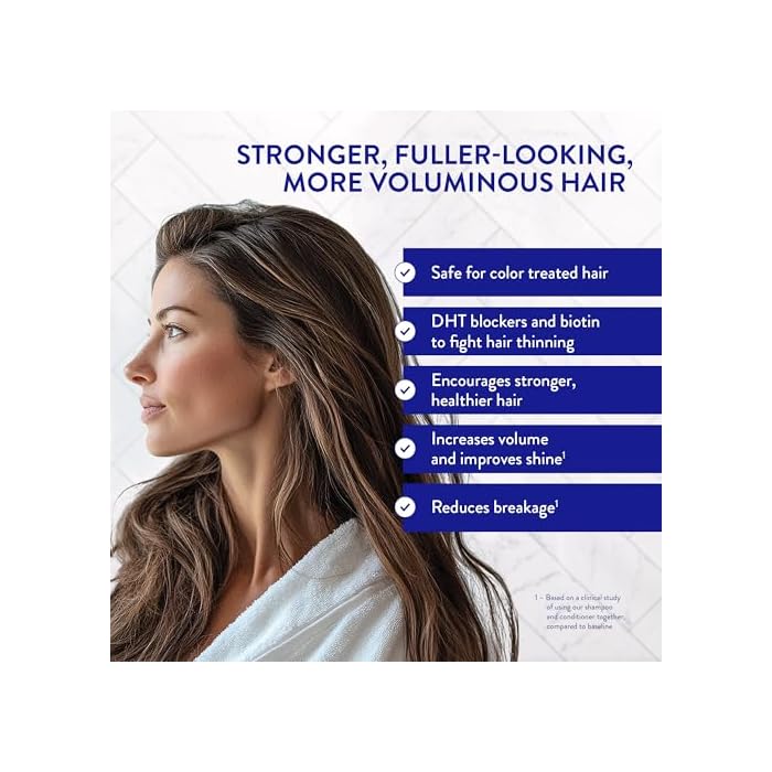 Routine Wellness Anti-Thinning Shampoo and Conditioner Set for Thinning Hair - Biotin DHT Blocker Women & Men - Color Safe Shampoo for Hair Loss & Healthier Hair - Coconut & Vanilla (Pack of 2) - Image 3