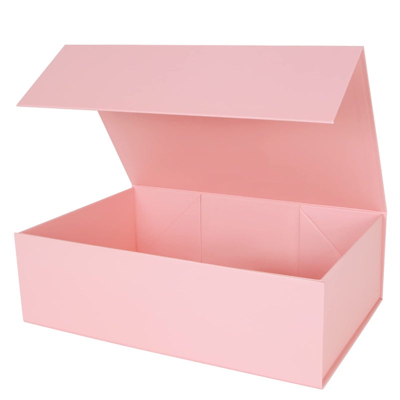 Aimyoo Pink Collapsible Gift Box with Magnetic Closure Lids 138x9x43 in Large Bridesmaid Groomsman Proposal Boxes Rectangle Present Box for Graduation Birthday Storage 1 Pack
