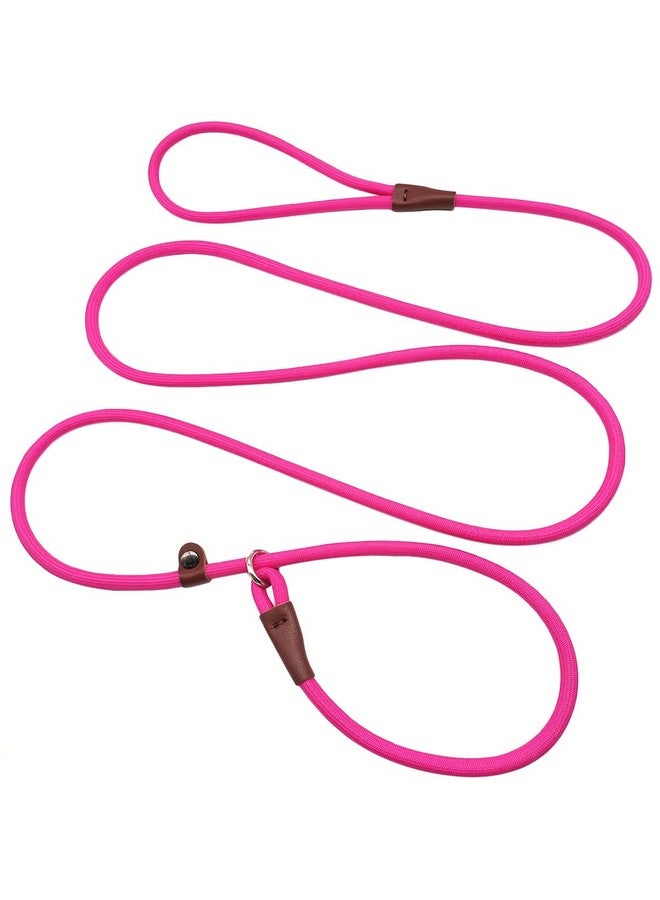 MayPaw Slip Lead Control Leash for Dogs No Pull, 13+ Colors Classic Dog Leash 7FT Pet Slip Leash, 1/4” Rope Leash for Small Medium Animals (7ft*1/4", Rose red) - Image 1