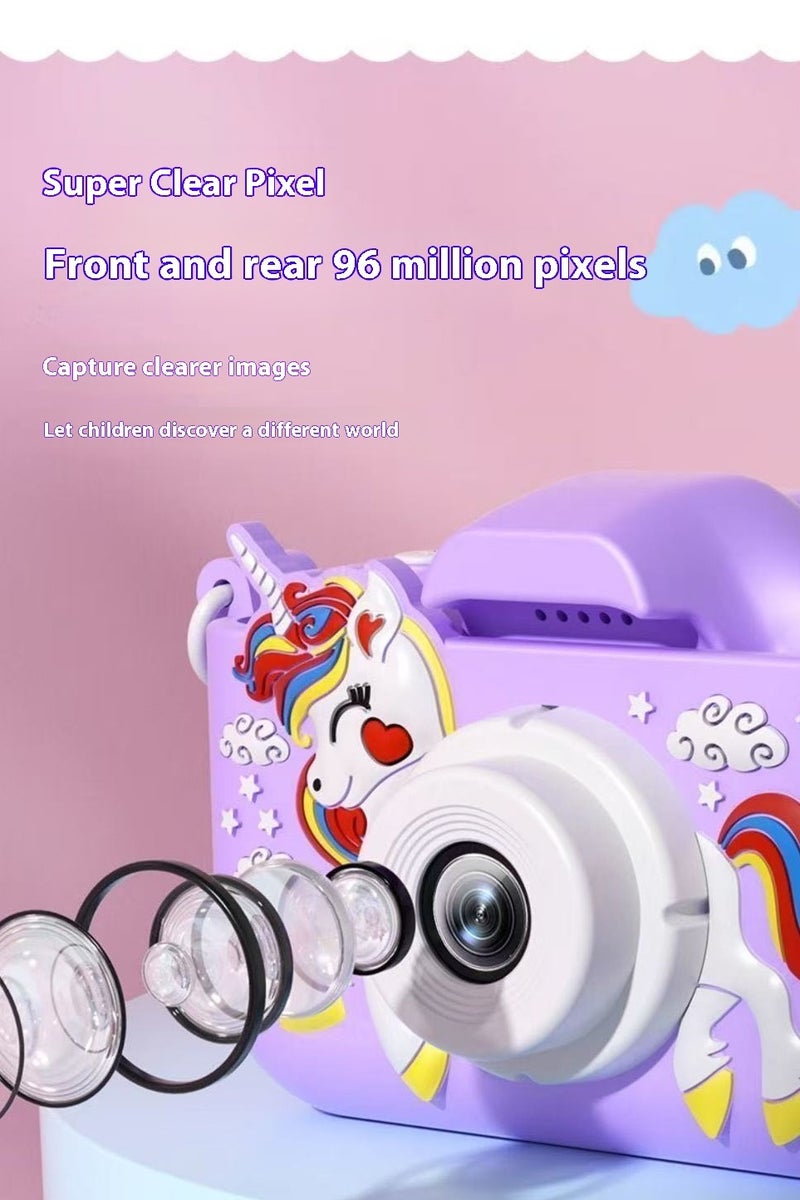 Kids Camera,1080P HD Digital Video Camera Toy for Age3-6+ Boys/Girls, Birthday Festival Gifts for Kids,USB Rechargeable Kids Selfie Camera with 128GB SD Card and (Purple) - Image 4