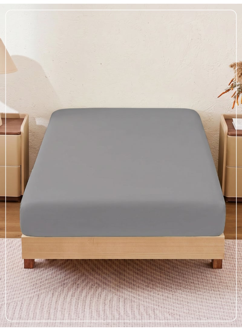 Donetella 1 Pcs Single Fitted Sheet 90x200 cm | OEKO-TEX Certified Brushed Microfiber Deep Pocket Sheet with All Around Elastic | Ultra Soft, Wrinkle Resistant, Easy Care, Safe for Sensitive Skin - Image 1