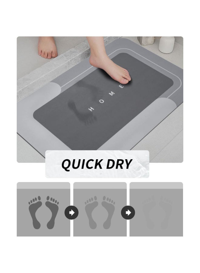 LOKIPA 3PCS Absorbent Bath Mat Magic Rug Sets, Quick Drying Bath Mat Non-Slip Floor Rug Rubber Backed for Bathroom Kitchen Shower Sink (16.9''x23.6''+19.7''x23.6''+19.7''x31.9'', Dark Gray) - Image 3