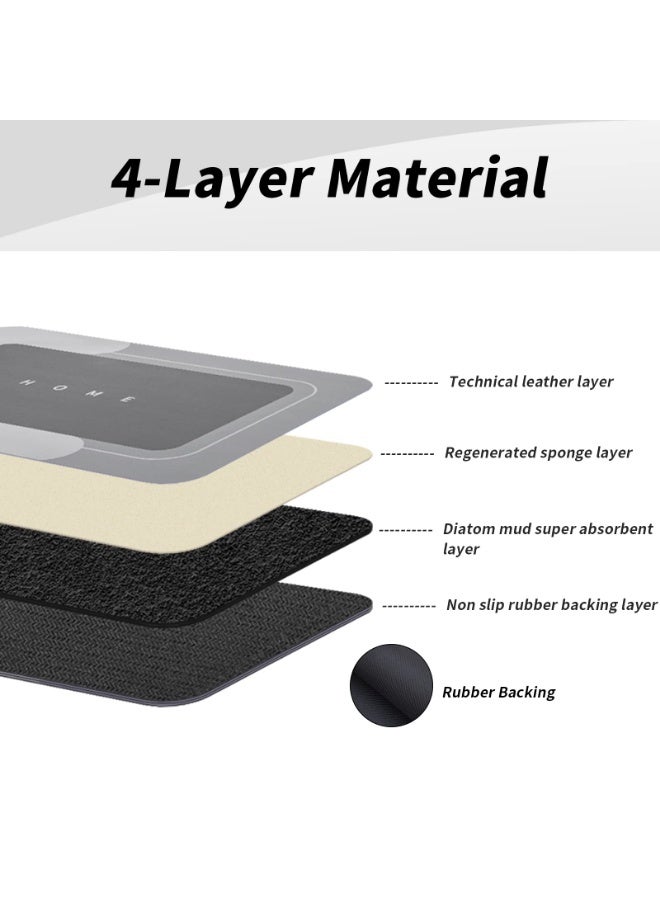 LOKIPA 3PCS Absorbent Bath Mat Magic Rug Sets, Quick Drying Bath Mat Non-Slip Floor Rug Rubber Backed for Bathroom Kitchen Shower Sink (16.9''x23.6''+19.7''x23.6''+19.7''x31.9'', Dark Gray) - Image 4