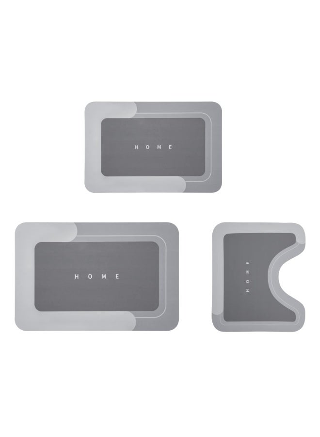 LOKIPA 3PCS Absorbent Bath Mat Magic Rug Sets, Quick Drying Bath Mat Non-Slip Floor Rug Rubber Backed for Bathroom Kitchen Shower Sink (16.9''x23.6''+19.7''x23.6''+19.7''x31.9'', Dark Gray) - Image 5