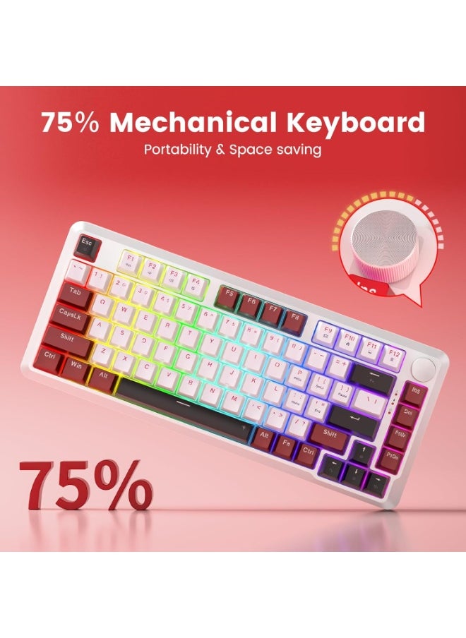K721 Rapid Trigger Mechanical Keyboard, 8K Hz Gasket Mounted RGB 75％ Wired Gaming Keyboard with Volume Knob, Support Web & Client Driver, Magnetic Switch Fast Adjustable Actuation for PC MAC