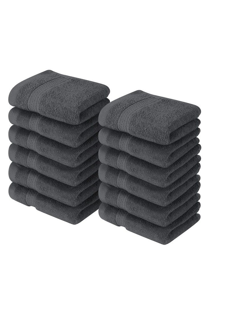 Utopia Towels - Utopia Towels [12 Pack Premium Wash Cloths Set (12 x 12 Inches) 100% Cotton Ring Spun, Highly Absorbent and Soft Feel Essential Washcloths for Bathroom, Spa, Gym, and Face Towel (Grey) - Image 1