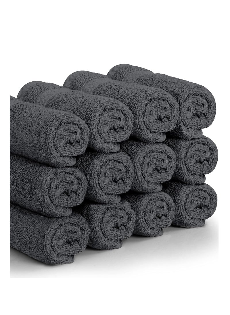Utopia Towels - Utopia Towels [12 Pack Premium Wash Cloths Set (12 x 12 Inches) 100% Cotton Ring Spun, Highly Absorbent and Soft Feel Essential Washcloths for Bathroom, Spa, Gym, and Face Towel (Grey) - Image 1