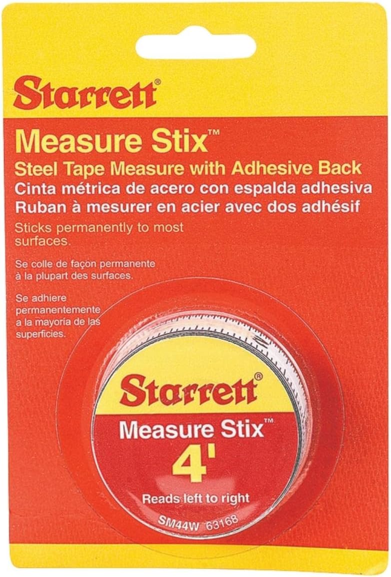 Starrett Tape Measure Stix with Adhesive Backing  Mount to Work Bench Saw Table Drafting Table  12 x 4 English Metric LeftRight Reading  SM44W - Image 2