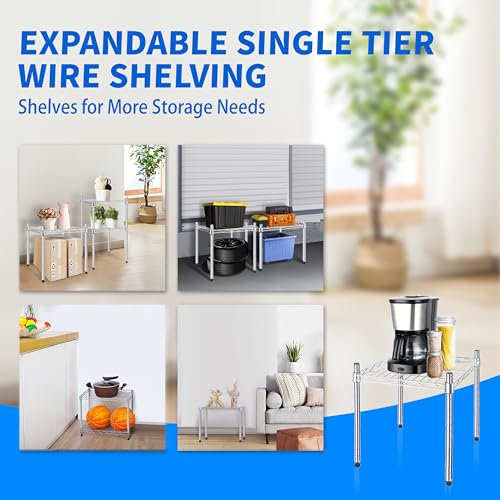 YSSOA 1-Tier Shelving Unit, 15" W x 13.8" D x 15" H Wire Metal Stackable Storage, Chrome - Image 4