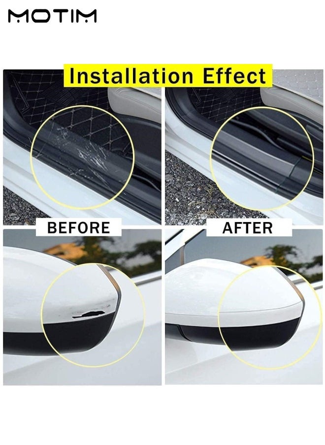 Motim 2 IN 1, 1 Roll Car Door Edge Guards, Door Sill Protector Sticker, Anti-Collision Protection Strip Wrap Film (1.28In/16.4Ft) and 5 Pcs Car Door Handle Sticker, Anti-Scratches, Car Door Cup Protector, Auto Door Handle Protective Film, Clear  - Image 5