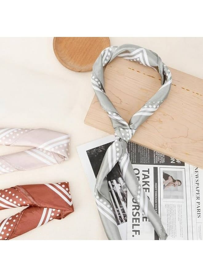 3 Pcs Satin Headscarves For Women - Large Square Silk Bandanas(90X90Cm) | Classic Patterned Hair Scarves | Versatile Beach, Casual & Formal Accessories - Image 5