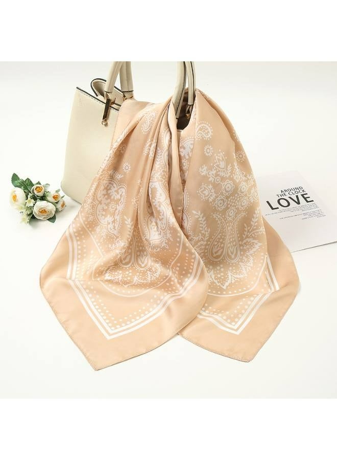3 Pcs Satin Headscarves For Women - Large Square Silk Bandanas(90X90Cm) | Classic Patterned Hair Scarves | Versatile Beach, Casual & Formal Accessories - Image 3