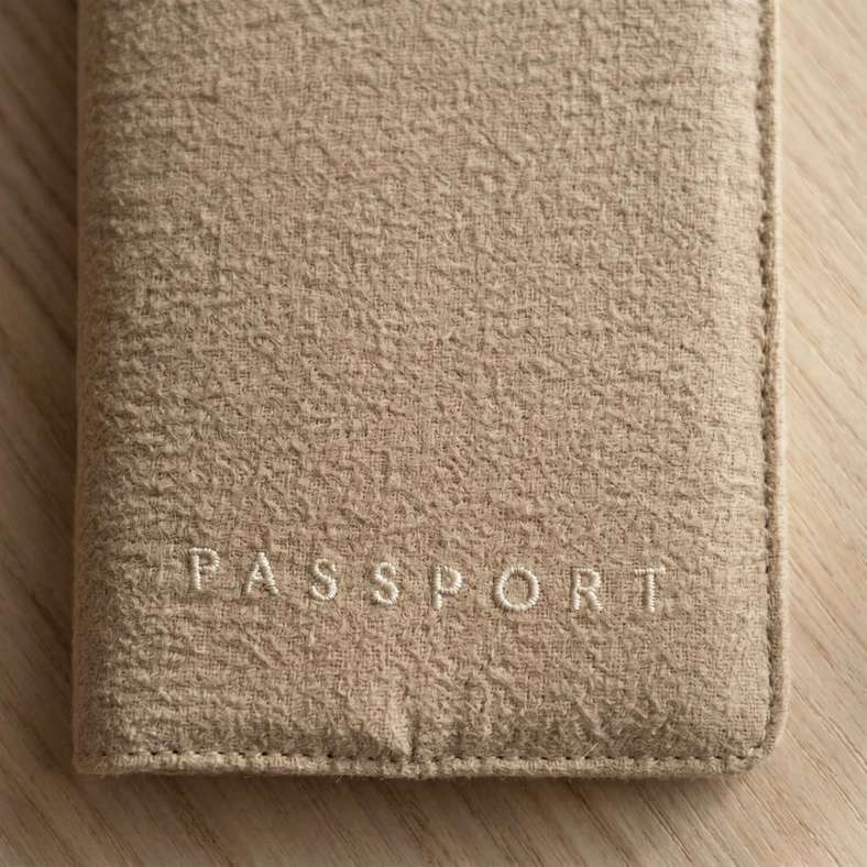 Pan Home Byron Crinkle Cotton Passport Holder 10x14cm - Wheat - 262PSF9900058 - Image 2