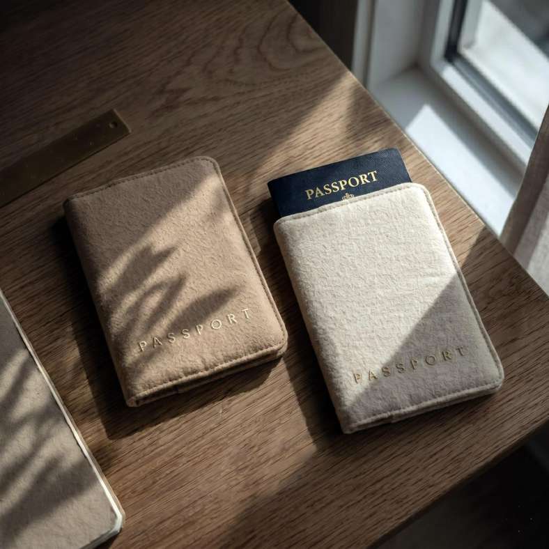 Pan Home Byron Crinkle Cotton Passport Holder 10x14cm - Wheat - 262PSF9900058 - Image 3