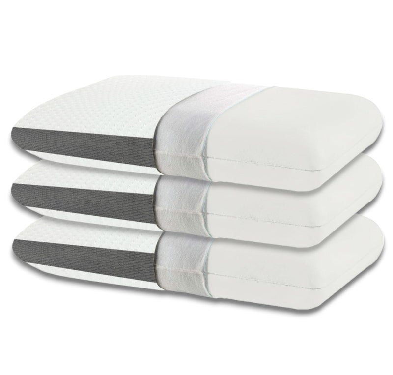 CUSHIO Cervical Support Memory Foam Pillow | Size 21"x13"x3" Inches (Pack of 3) Neck & Shoulder Pain Relief Provide Comfortable Sleep (White) - Image 1