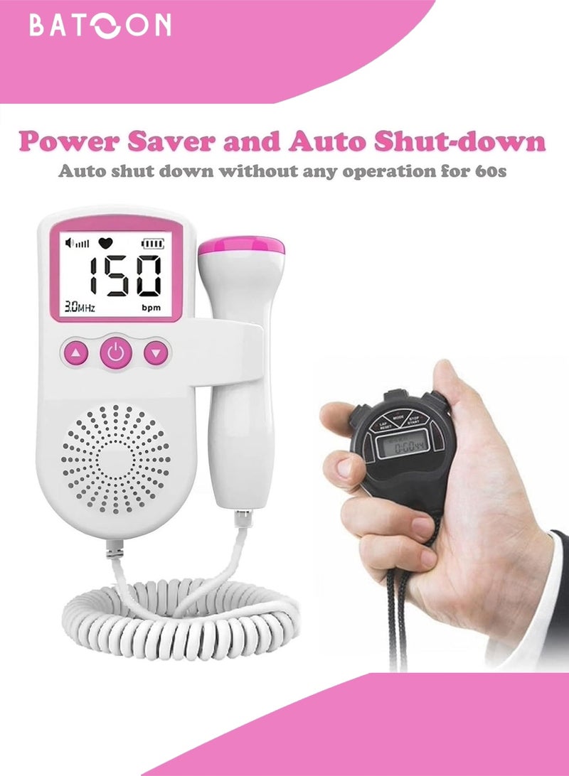 باتون جهاز دوبلر محمول لمراقبة معدل ضربات قلب الجنين للاستخدام المنزلي - Image 5