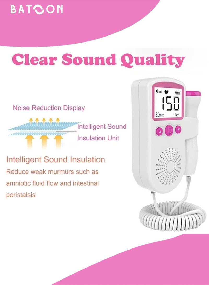 باتون جهاز دوبلر محمول لمراقبة معدل ضربات قلب الجنين للاستخدام المنزلي - Image 4