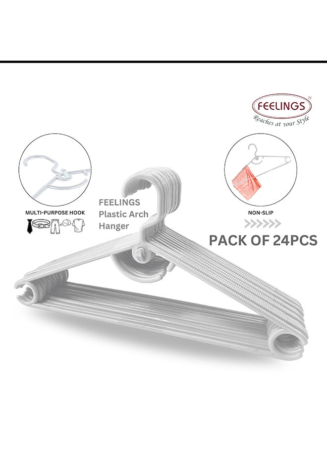 Feelings FEELINGS HANGER PLASTIC ARCH WHITE 24 PCS SET  - Image 3